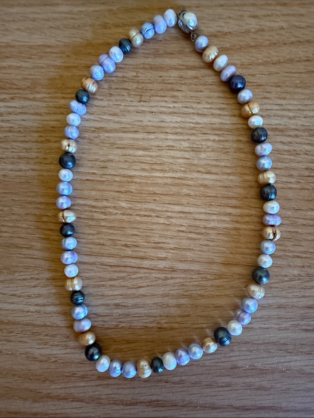 Freshwater multicolored pearl necklace